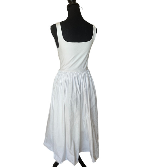 Rue Sophie White Fit n Flare Midi Dress SMALL Romantic Sundress Designer $188 - Picture 5 of 11